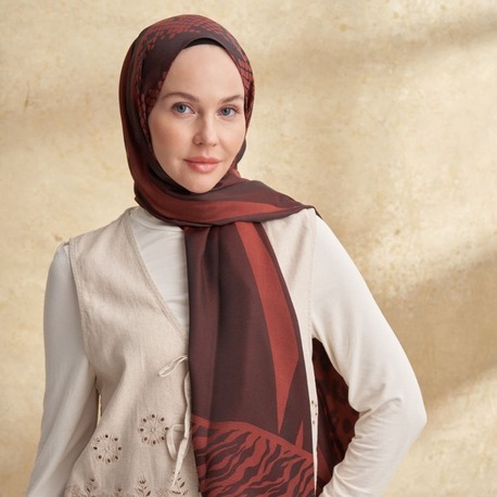 Armanda - Fiori Jakar Leopar Desen - Kahve