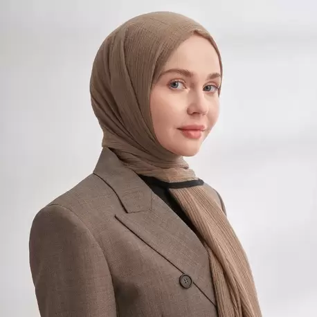 ARMANDA - 3352 Müslin Biyeli Şal - Kül