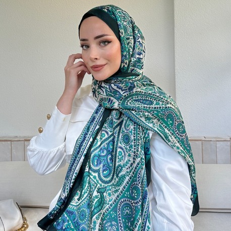 ARMANDA - 6035 Pashmina Desen Şal - Zümrüt