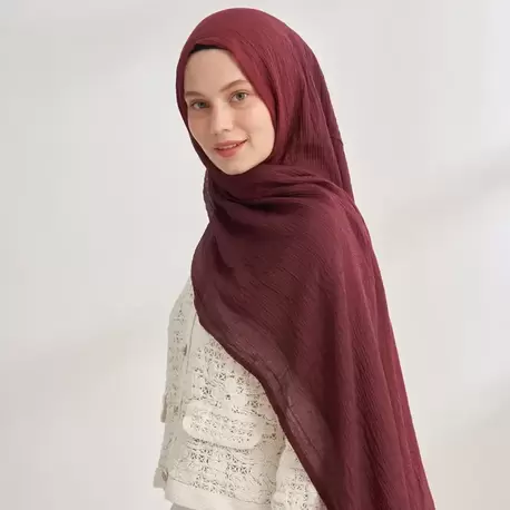 ARMANDA - 3359 Müslin Degrade Şal - Burgundy - Bordo