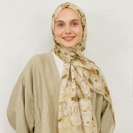 FRESH SCARFS - Linda Desen Rami Şal - Toprak