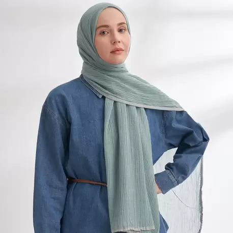 ARMANDA -  3352  Müslin Biyeli Şal - Mint Yeşili