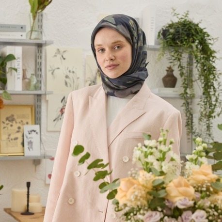 FRESH SCARFS - İsla Desen Pamuk İpek Eşarp - Siyah