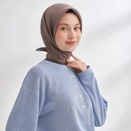 ARMANDA - 4400 Premium Twill İpek Eşarp - Toprak