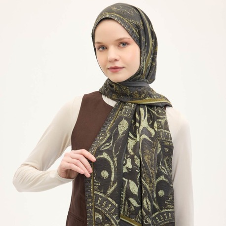 SİLK HOME - Urban Hours Antik Acı Kahve Mayda Şal 190x70