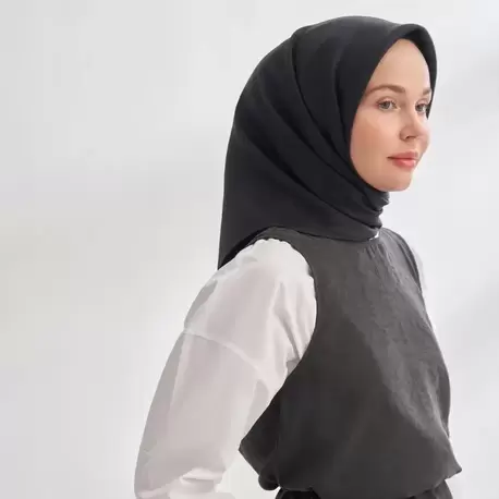 ARMANDA - 4400 Premium Twill İpek Eşarp - Siyah