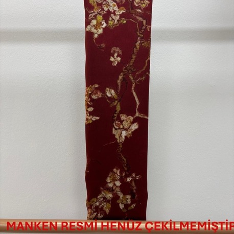 ARMANDA - 4464 Van Gogh Şal - Bordo