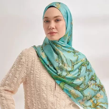 ARMANDA - 4464 Van Gogh Şal - Nil Yeşili