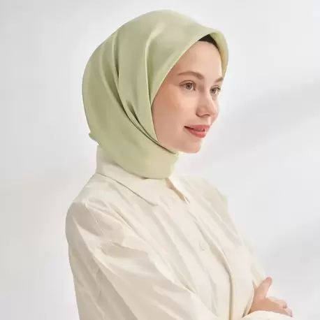 ARMANDA - 4400 Premium Twill İpek Eşarp - Keten Yeşili