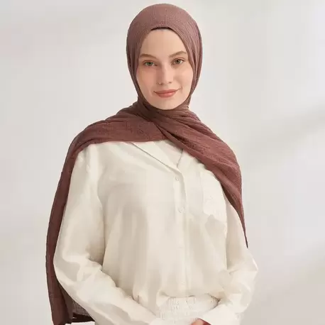 ARMANDA - 3359 Müslin Degrade Şal - Latte - Toprak