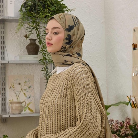 FRESH SCARFS - Aura Desen Şal - Sütlü Kahve
