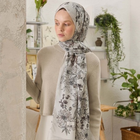 FRESH SCARFS - Aster Desen Şal - Vizon