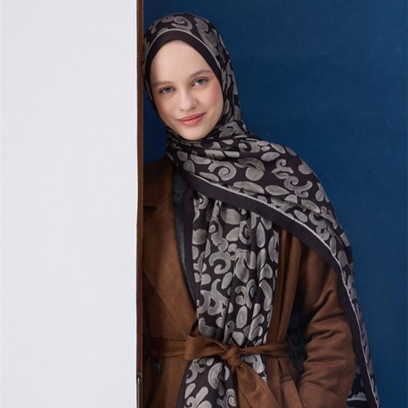 SİLK HOME - Urban Hours Harmony Siyah Mayda Şal 190X70