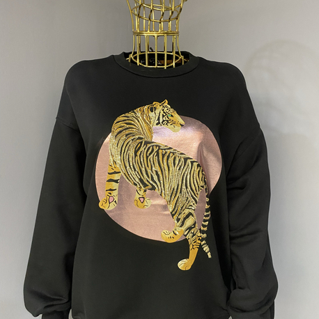 Leopar baskılı sweatshirt