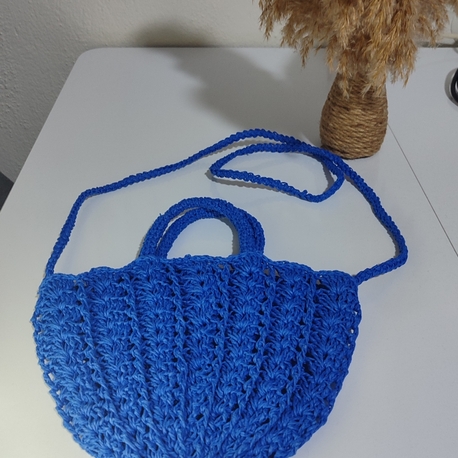 Mini midye çanta mavi renk 