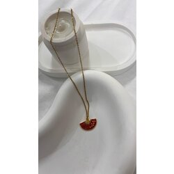 Kırmızı yelpaze kolye