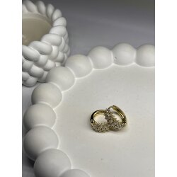 Taşlı Gold Küpe