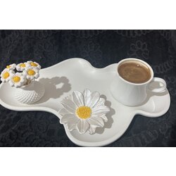 Papatyalı kahve sunumluk seti