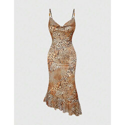 Leopar desen elbise 
