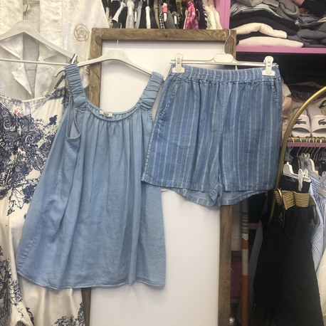 İthal tencel şort bluz takım 