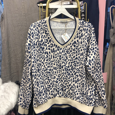 Leopar desen ithal koton bluz