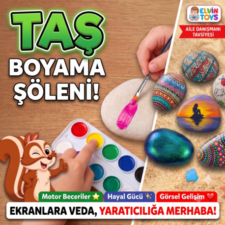 Çocuklarda Odaklanma ve Motor Becerileri Geliştiren Taş Boyama 