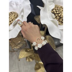 YENİİİ TASARIM GÜL İNCİ ÇEYREK ÇERÇEVE BİLEKLİK