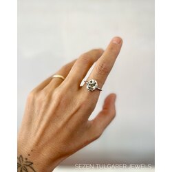 Hiyeroglif Ayarlanabilir Gümüş Yüzük