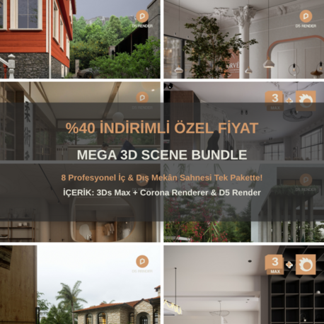 MEGA 3D SCENE BUNDLE – 8 İÇ & DIŞ MEKÂN SAHNESİ BİR ARADA!