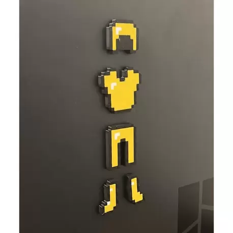 Minecraft Altın Zırh Manyetik Duvar Süsü figür