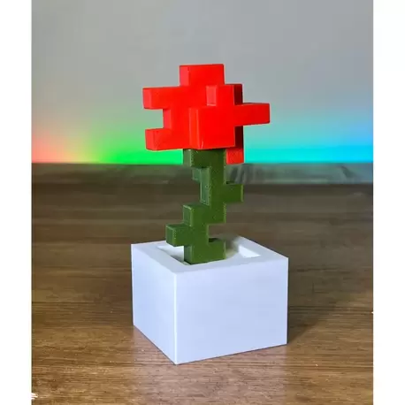 Minecraft Kırmızı Yeşil Çiçek Saksı (2. Nesil) Hediyelik Figürü