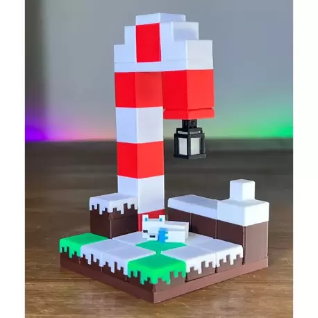 Işığı Emen Minecraft Yılbaşı Temalı Ada Gece Parlayan Figür Seti Hediyelik - 4x4 Boyutunda
