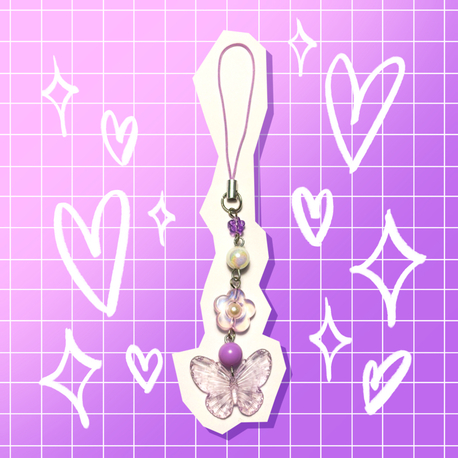 MOR KELEBEK CHARM
