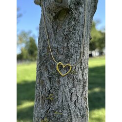 Çelik gold love kolye