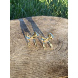 Çelik gold ribbon küpe 