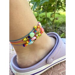 colorful smiley anklets✨