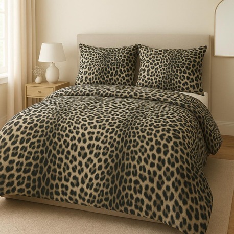 Çift Kişilik Nevresim Takımı/Leopar Desenli