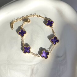 Çelik Mor Van Cleef Bileklik