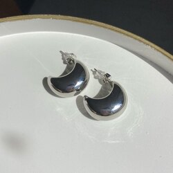 Çelik Silver Bombeli Küpe