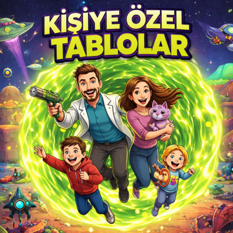 Kişiye Özel Konsept Tablo - Uzay Yolculuğu | Rick And Morty