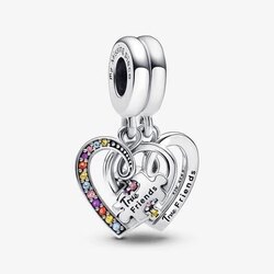 Puzzle Parçası ve Kalpli Arkadaşlık Sallantılı Charm