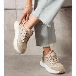 Bej Sneakers Spor Ayakkabı 