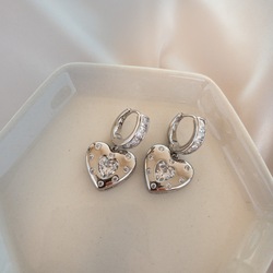 Heart silver xuping küpe