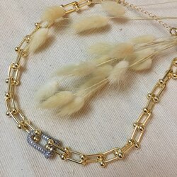 Tıfany mix gold kolye 