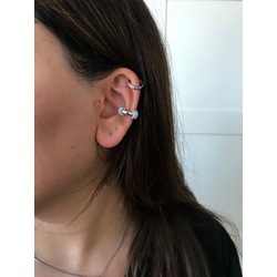 Gümüş Taş Detaylı Earcuff