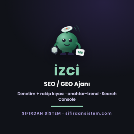 SEO/GEO Ajanı (İZCİ) · Görünürlük Denetimi + Rakip Analizi + Blog