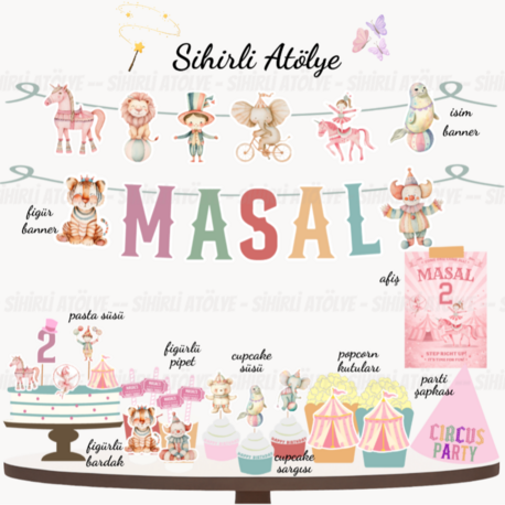 Pembe Karnaval Parti Seti