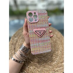 PRADA Renkli Lüks Moda Kumaş Telefon Kılıfı (İphone13 Pro Max)