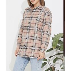 Burberry Desen Ekoseli Oversize Oduncu Gömlek