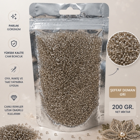 200gr Gümüş Cam Boncuk 2.1mm